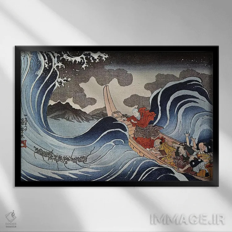 تابلو کلاسیک کونیوشی: چاپ اوبان اثر اوتاگاوا کونیوشی - نمای قابدار مشکی