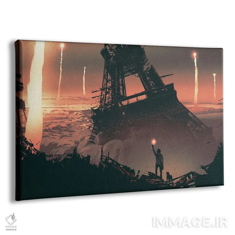 تابلو دکوراتیو زمان آتش بازی اثر گرندفیلر - نمای پرسپکتیو محصول