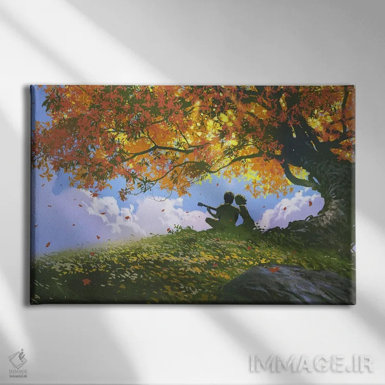 تابلو دکوراتیو آوازی برای ما در پاییز اثر گرندفیلر - نمای روبهرو روی دیوار