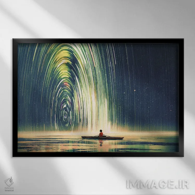 تابلو دکوراتیو لبه جهان اثر گرندفیلر - نمای قابدار مشکی