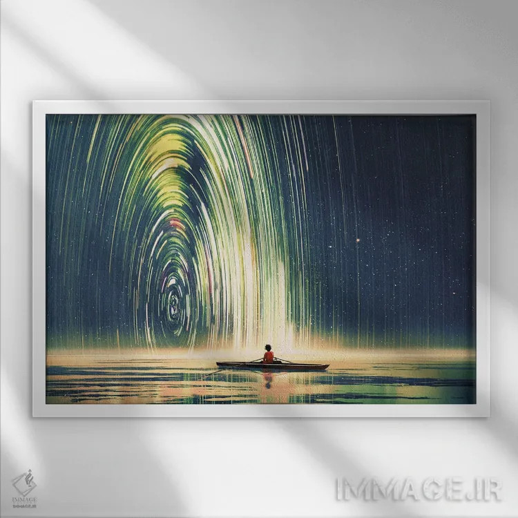 تابلو دکوراتیو لبه جهان اثر گرندفیلر - نمای قابدار سفید