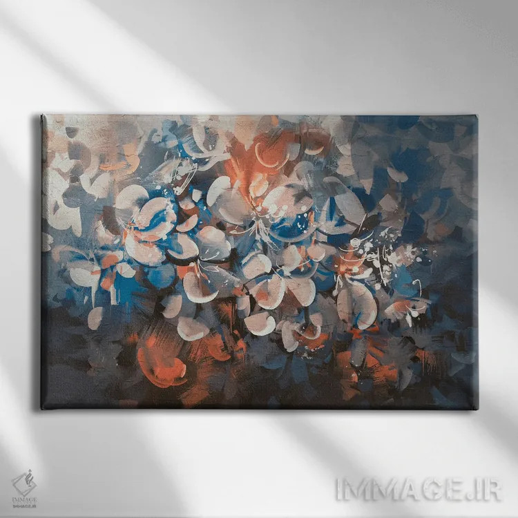 تابلو انتزاعی شکوفه دادن اثر گرندفیلر - نمای روبهرو روی دیوار