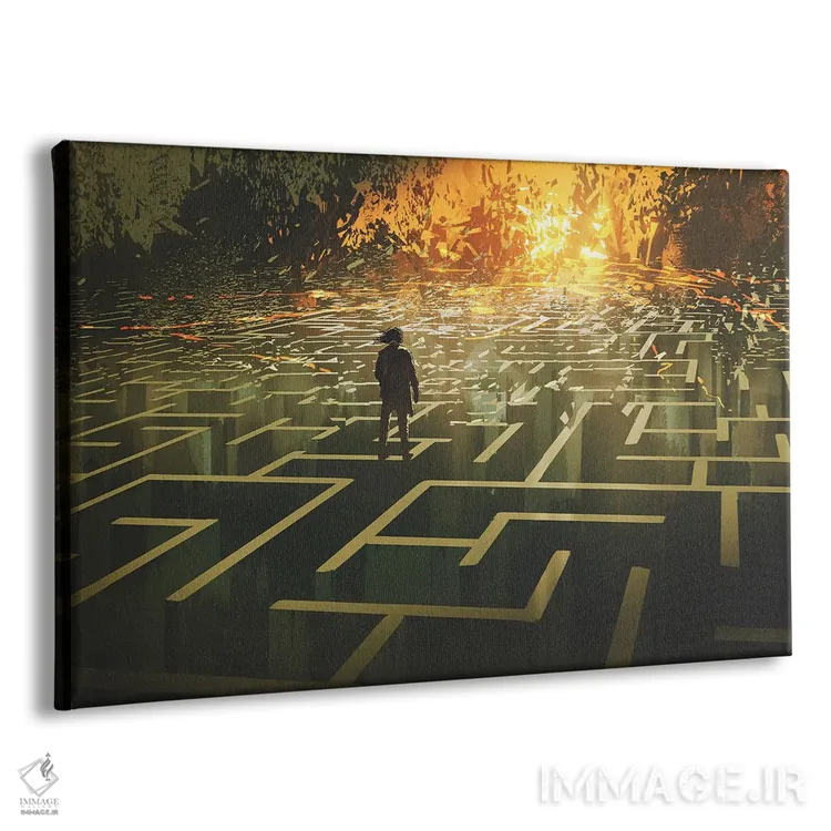 تابلو دکوراتیو ویران کردن سرزمین هزارتو اثر گرندفیلر - نمای پرسپکتیو محصول