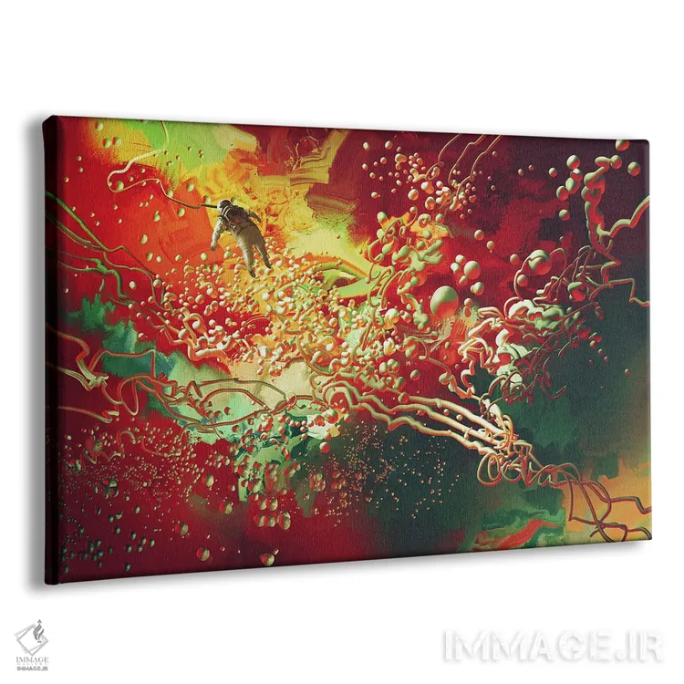 تابلو انتزاعی شناور در فضای انتزاعی اثر گرندفیلر - نمای پرسپکتیو محصول