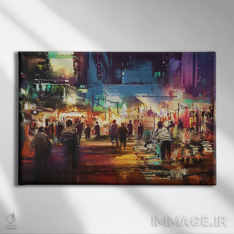 تابلو دکوراتیو خیابان خرید شهر اثر گرندفیلر - نمای روبهرو روی دیوار