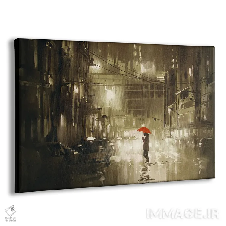 تابلو دکوراتیو زن با چتر اثر گرندفیلر - نمای پرسپکتیو محصول