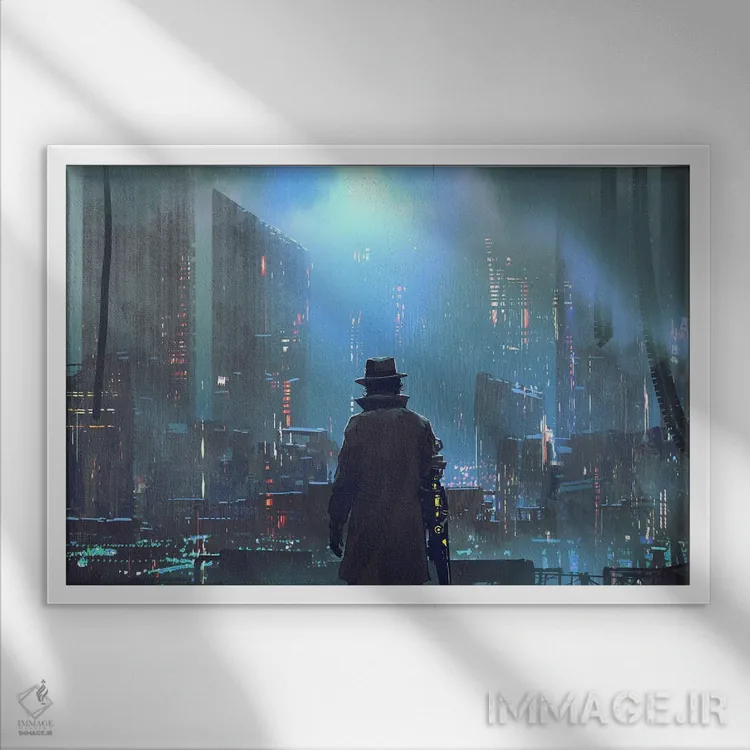 تابلو دکوراتیو کارآگاه آینده نگر اثر گرندفیلر - نمای قابدار سفید