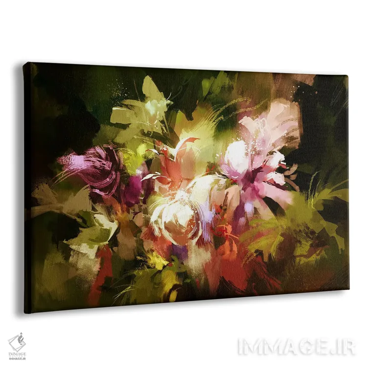 تابلو انتزاعی گل های انتزاعی اثر گرندفیلر - نمای پرسپکتیو محصول