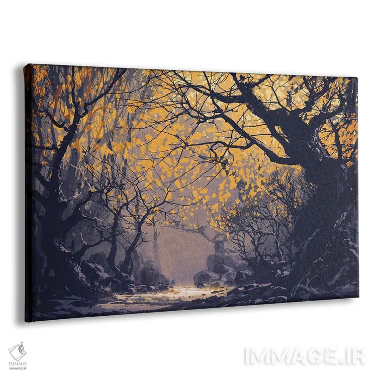 تابلو دکوراتیو برگ های درخشان اثر گرندفیلر - نمای پرسپکتیو محصول