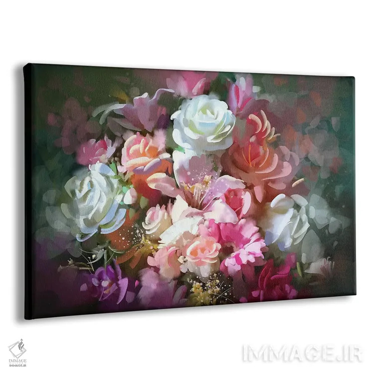 تابلو انتزاعی گل های رنگارنگ اثر گرندفیلر - نمای پرسپکتیو محصول