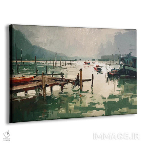 تابلو دکوراتیو قایق های ماهیگیری در بندر اثر گرندفیلر - نمای پرسپکتیو محصول