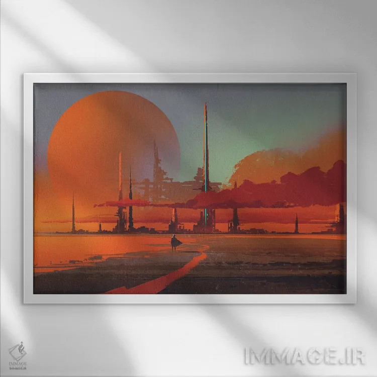 تابلو دکوراتیو یافتن شهر گمشده اثر گرندفیلر - نمای قابدار سفید