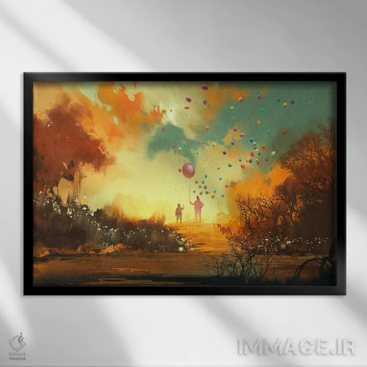 تابلو دکوراتیو مسیر سرزمین خیالی اثر گرندفیلر - نمای قابدار مشکی