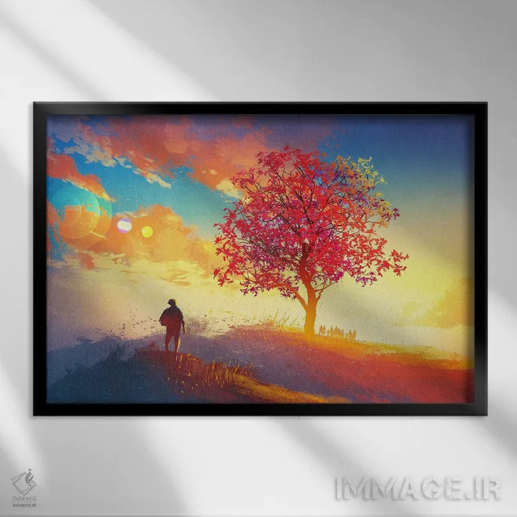 تابلو دکوراتیو خوش آمدید به خانه ما اثر گرندفیلر - نمای قابدار مشکی