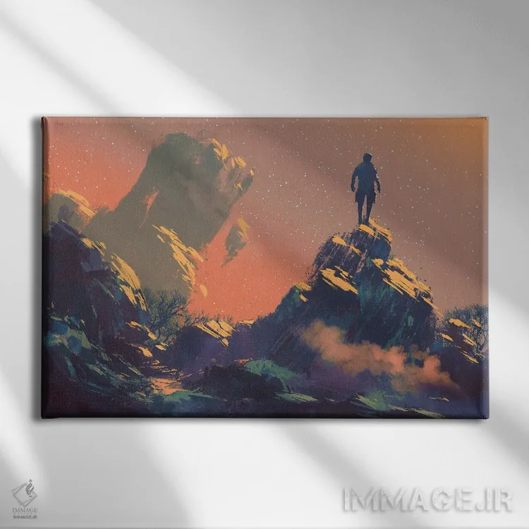 تابلو دکوراتیو تماشای ستاره ها اثر گرندفیلر - نمای روبهرو روی دیوار