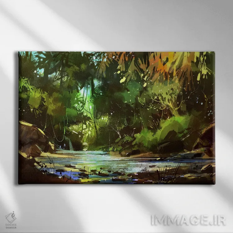 تابلو دکوراتیو منظره جویبار اثر گرندفیلر - نمای روبهرو روی دیوار