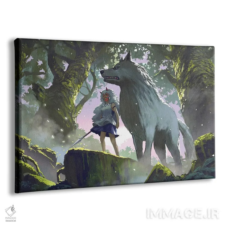 تابلو دکوراتیو هنر طرفداری شاهدخت مونونوکه اثر گرندفیلر - نمای پرسپکتیو محصول