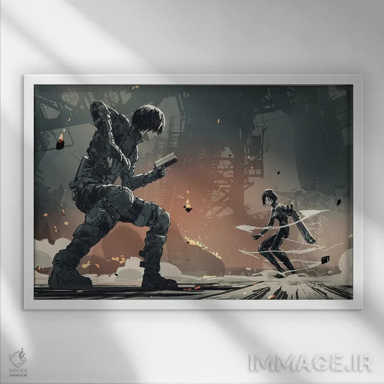 تابلو دکوراتیو هنر طرفداری بلیم اثر گرندفیلر - نمای قابدار سفید