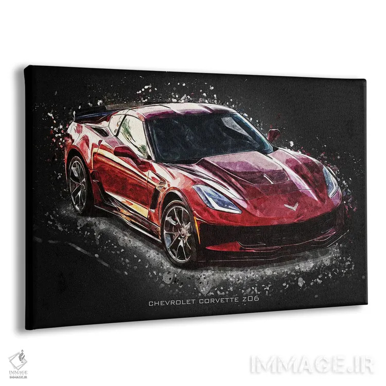 تابلو دکوراتیو شورولت کوروت Z06 اثر گب فرناندو - نمای پرسپکتیو محصول