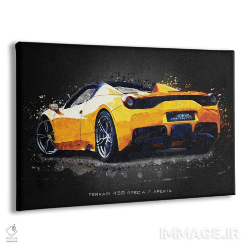 تابلو دکوراتیو فراری ۴۵۸ اسپشیاله آپرتا اثر گب فرناندو - نمای پرسپکتیو محصول
