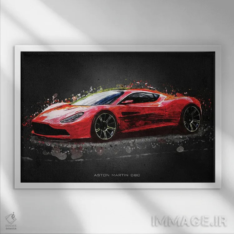 تابلو دکوراتیو آستون مارتین DBC اثر گب فرناندو - نمای قابدار سفید