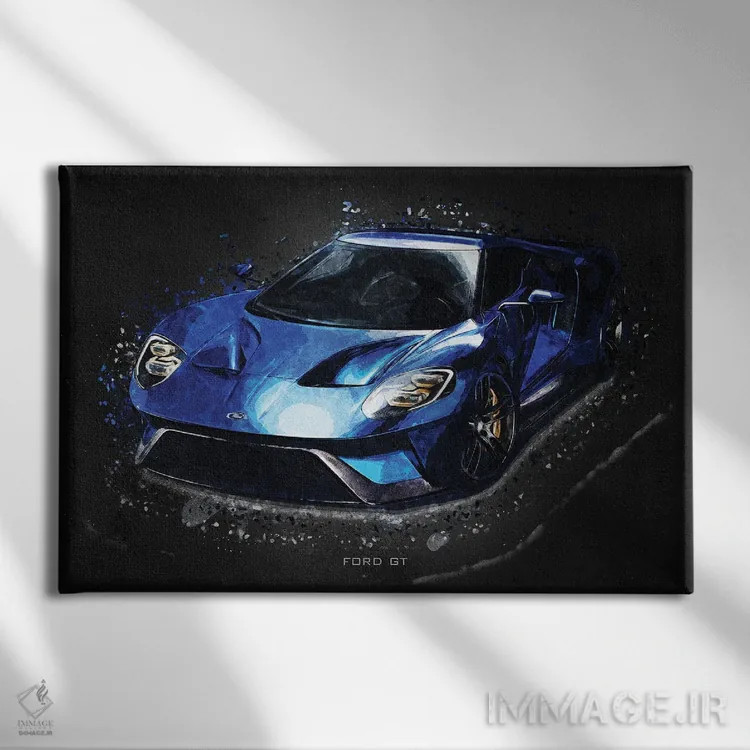تابلو دکوراتیو فورد جی تی اثر گب فرناندو - نمای روبهرو روی دیوار