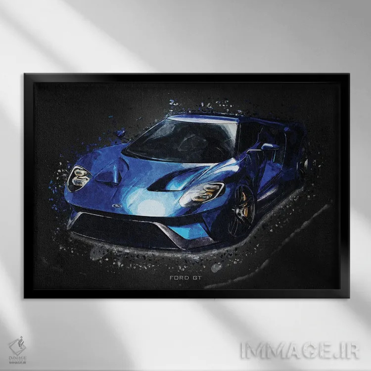 تابلو دکوراتیو فورد جی تی اثر گب فرناندو - نمای قابدار مشکی