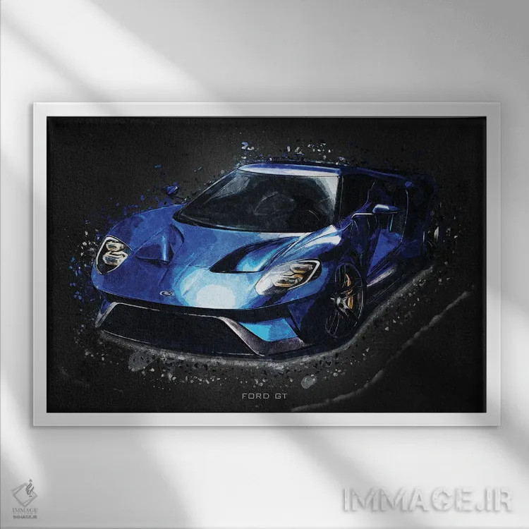 تابلو دکوراتیو فورد جی تی اثر گب فرناندو - نمای قابدار سفید