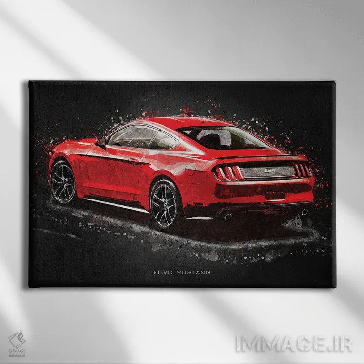 تابلو دکوراتیو فورد موستانگ اکریلیک اثر گب فرناندو - نمای روبهرو روی دیوار