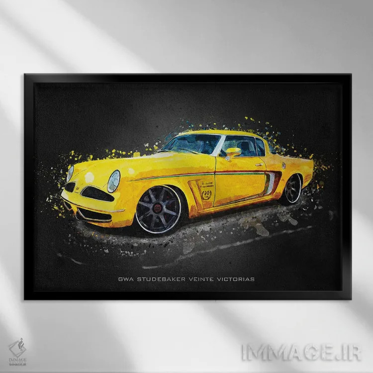 تابلو دکوراتیو GWA استودبیکر وینته ویکتوریاست اثر گب فرناندو - نمای قابدار مشکی