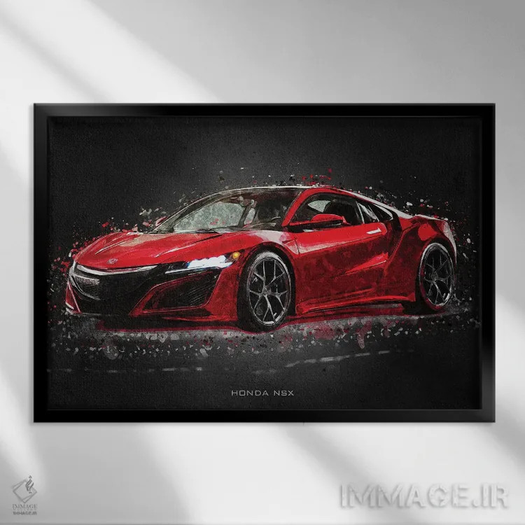 تابلو دکوراتیو هوندا NSX اثر گب فرناندو - نمای قابدار مشکی