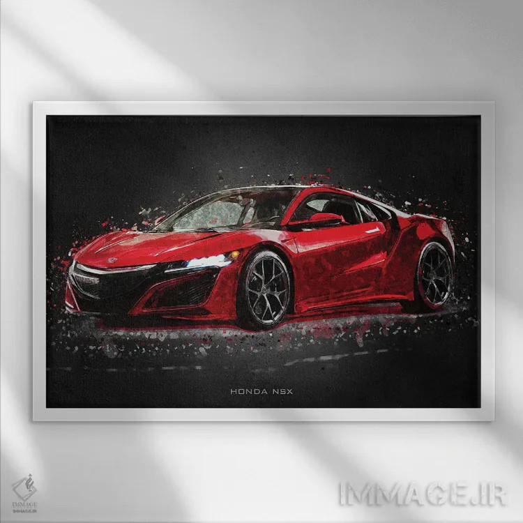 تابلو دکوراتیو هوندا NSX اثر گب فرناندو - نمای قابدار سفید