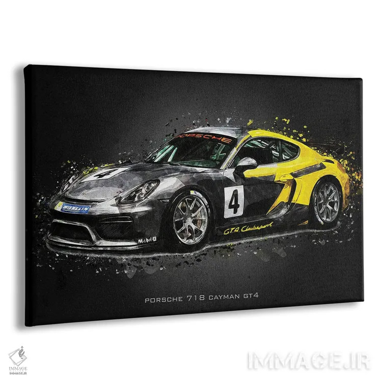 تابلو دکوراتیو پورشه ۷۱۸ کایمن GT4 اثر گب فرناندو - نمای پرسپکتیو محصول
