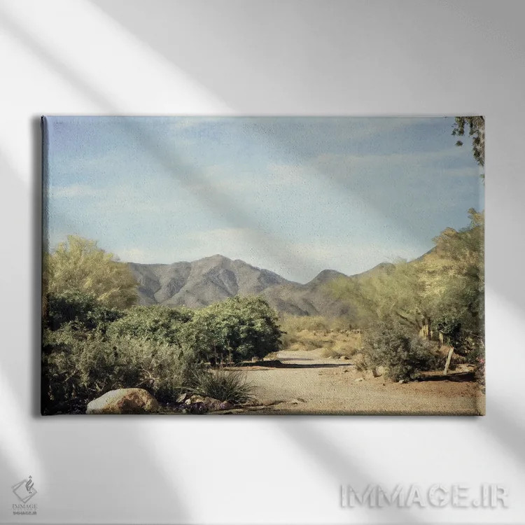تابلو دکوراتیو مسیر بیابانی اثر گرافیتی استودیوها - نمای روبهرو روی دیوار