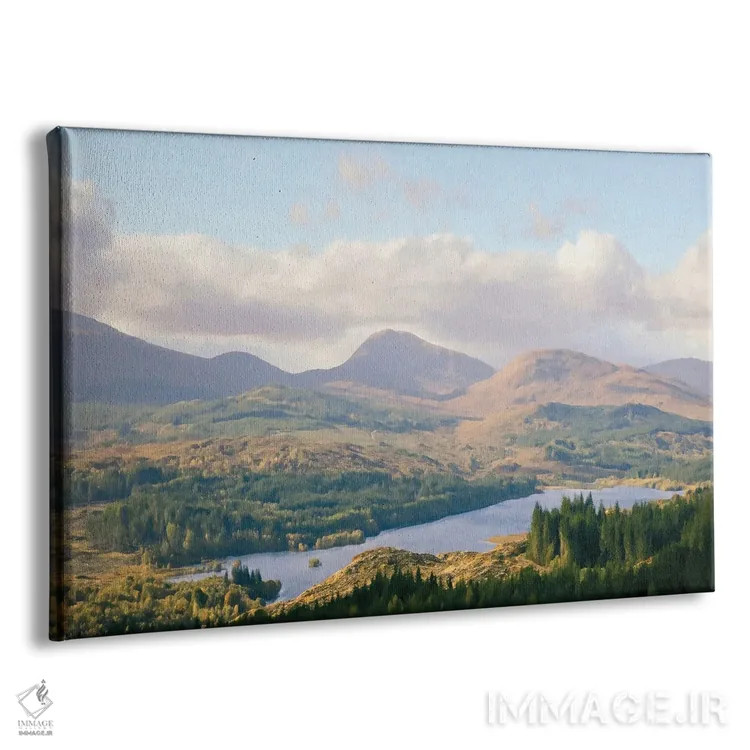 تابلو دکوراتیو چشم انداز دریاچه لاخ اثر گرافیتی استودیوها - نمای پرسپکتیو محصول