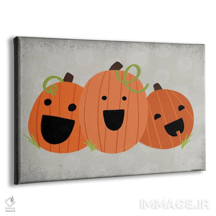 تابلو دکوراتیو "کدوتنبل های شاد" اثر گیگی لوئیز - نمای پرسپکتیو محصول