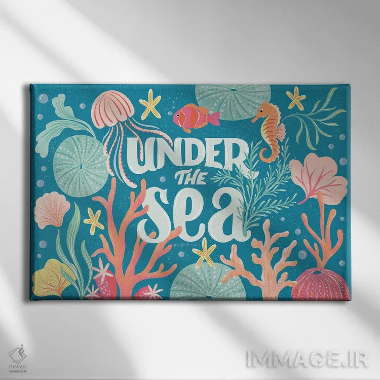 تابلو دکوراتیو زیر دریا I اثر گیا گراهام - نمای روبهرو روی دیوار