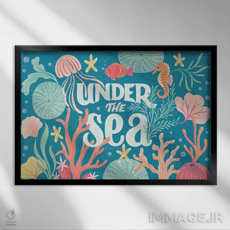 تابلو دکوراتیو زیر دریا I اثر گیا گراهام - نمای قابدار مشکی