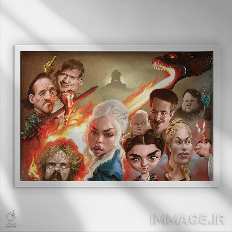 تابلو دکوراتیو یک بازی از احمق ها اثر الکس گالگو - نمای قابدار سفید