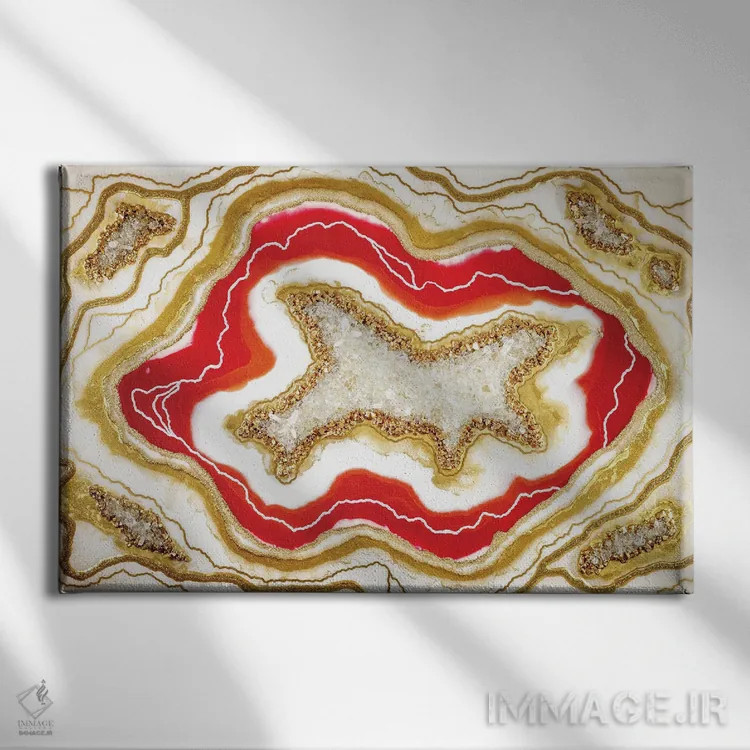 تابلو انتزاعی سنگ امید اثر گوگا استودیو - نمای روبهرو روی دیوار