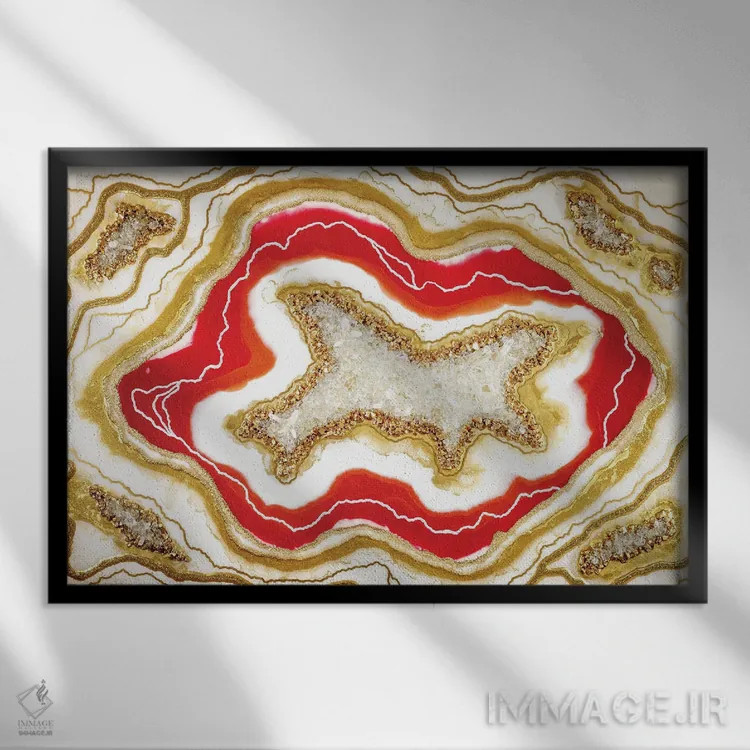 تابلو انتزاعی سنگ امید اثر گوگا استودیو - نمای قابدار مشکی