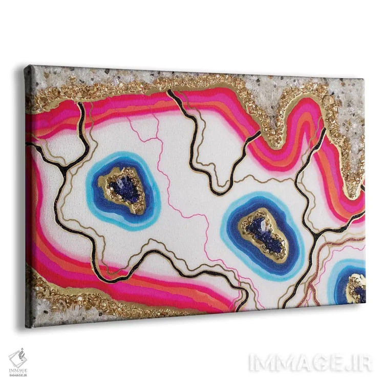 تابلو انتزاعی من فلامینگو اثر گوگا استودیو - نمای پرسپکتیو محصول