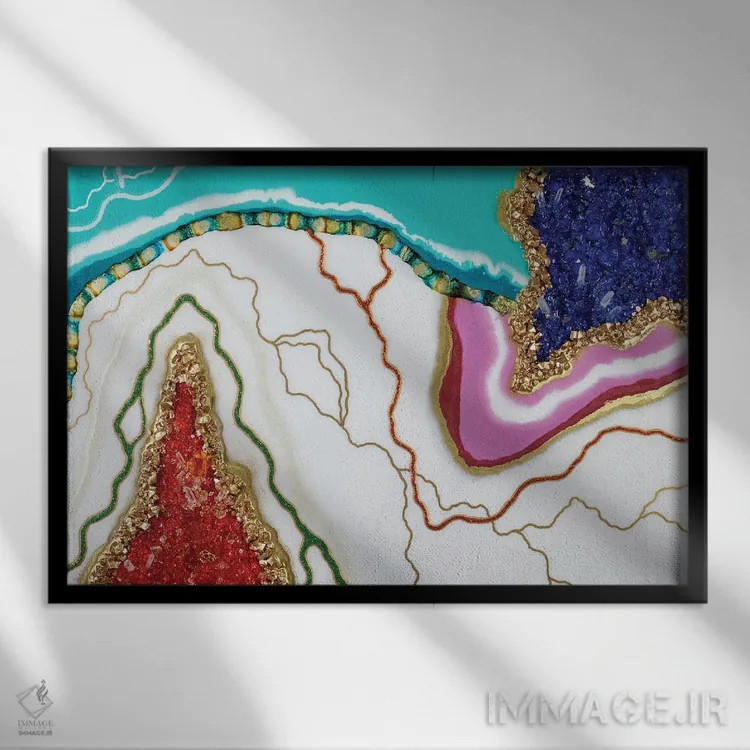 تابلو انتزاعی اولین دیدار اثر گوگا استودیو - نمای قابدار مشکی