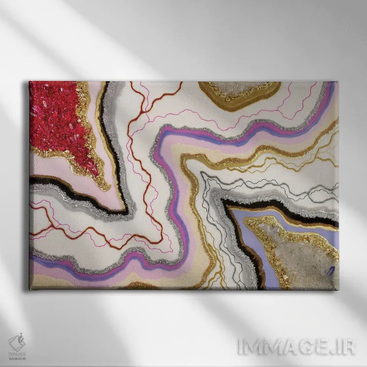 تابلو انتزاعی میز تنش ها اثر گوگا استودیو - نمای روبهرو روی دیوار