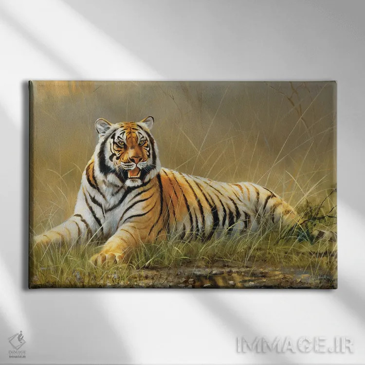 تابلو دکوراتیو ببر اثر گرانت هکینگ - نمای روبهرو روی دیوار