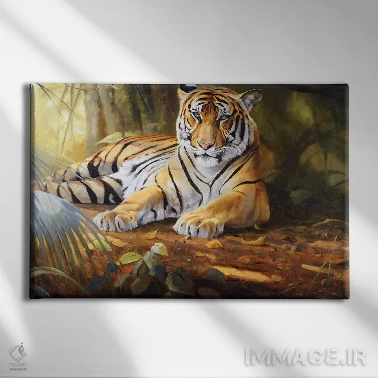 تابلو دکوراتیو ببر اثر گرانت هکینگ - نمای روبهرو روی دیوار