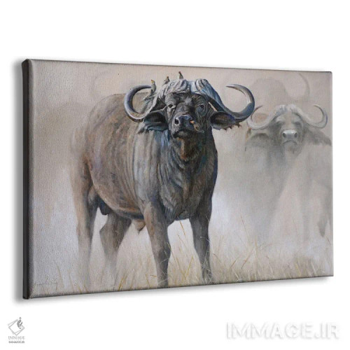 تابلو دکوراتیو گاومیش آبی اثر گرانت هکینگ - نمای پرسپکتیو محصول