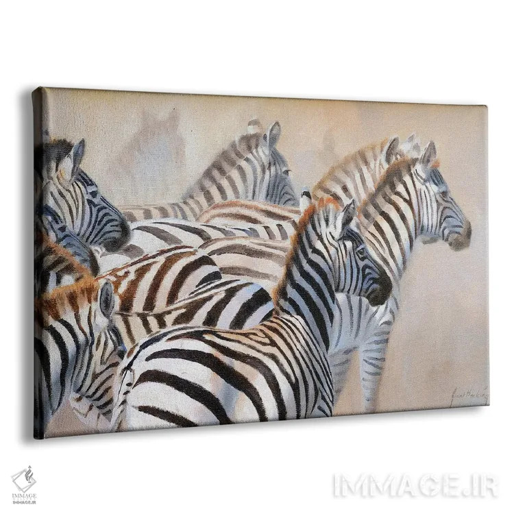 تابلو دکوراتیو گورخر اثر گرانت هکینگ - نمای پرسپکتیو محصول