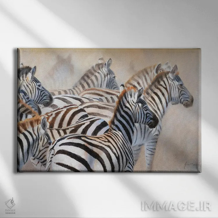 تابلو دکوراتیو گورخر اثر گرانت هکینگ - نمای روبهرو روی دیوار