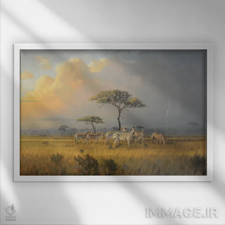 تابلو دکوراتیو طوفان نزدیک شونده اثر گرانت هکینگ - نمای قابدار سفید